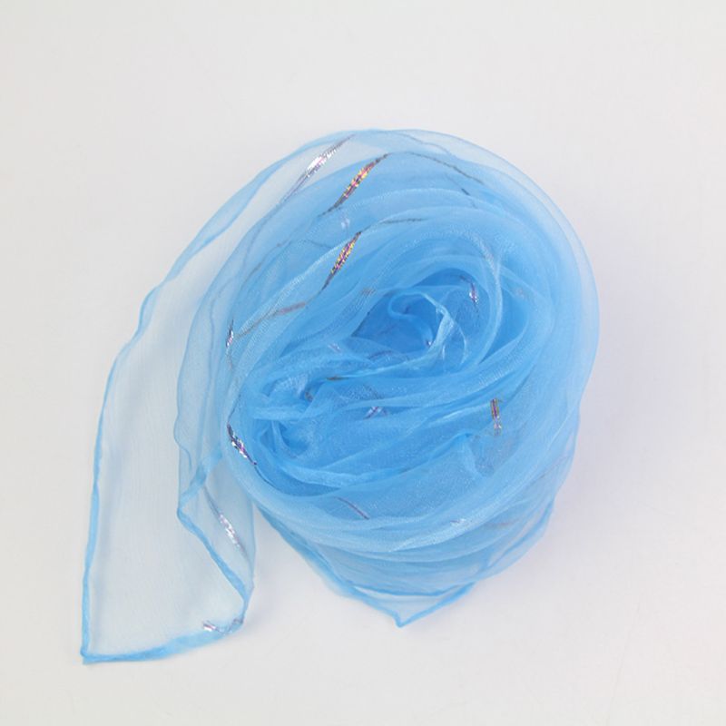 Kinderen Kids Kleuterschool Prestaties Dans Sjaals Heldere Snoep Kleur Goud Draad Jongleren Beweging Vierkante Sjaal Hoofddoek Props: 12