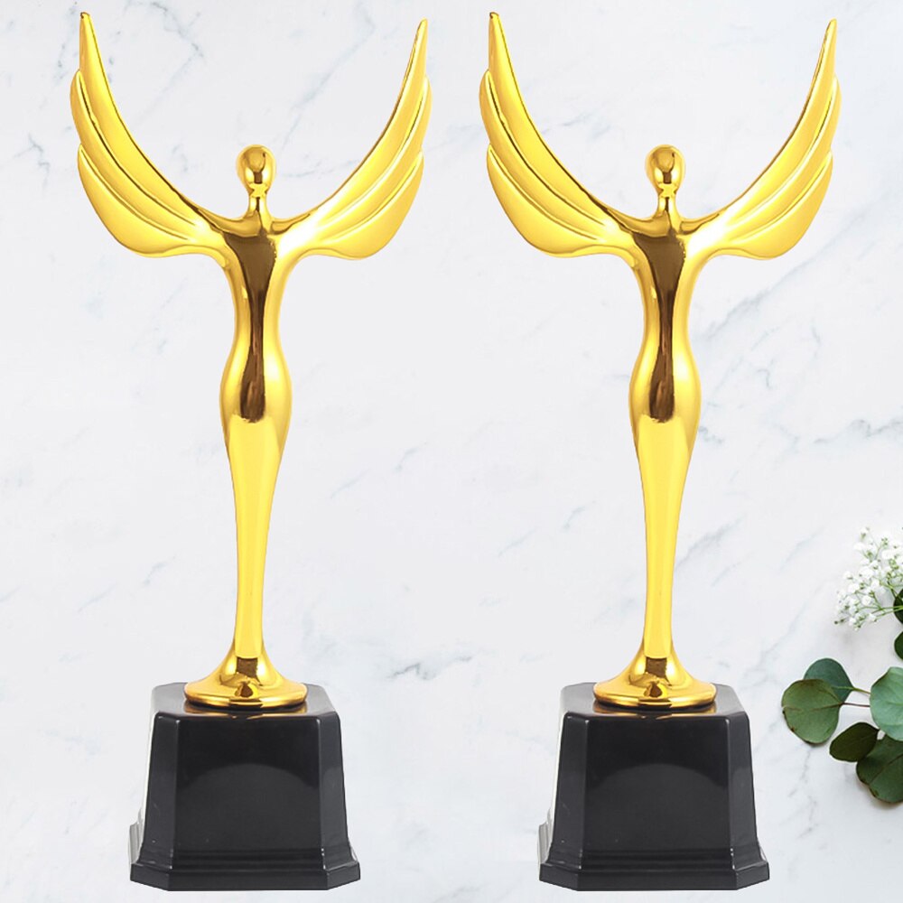 1Pc Trophy Achievement Award Glod Angel Award Gold Male Award for School Company (Golden)