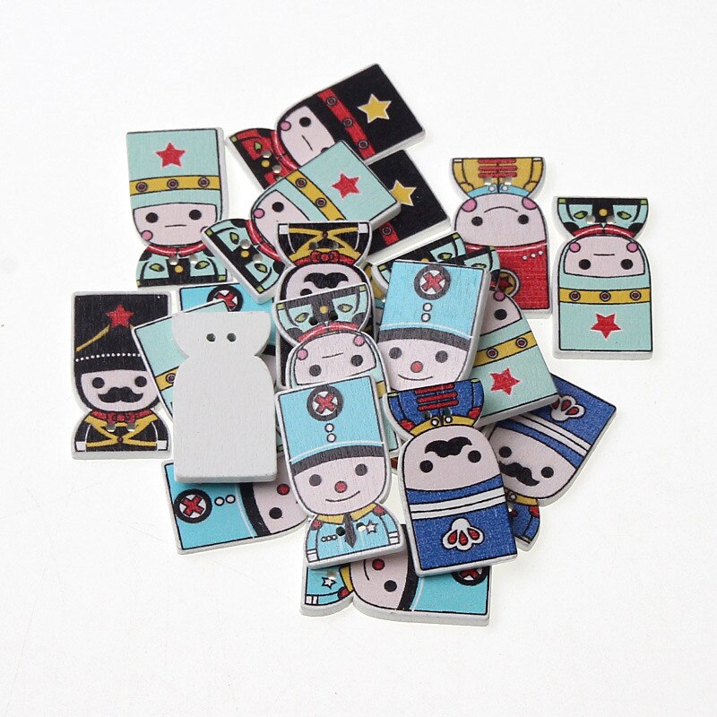 50Pcs Mixed Style 2 Holes Wood Buttons For Clothes Sewing Craft Scrapbooking Handicraft Buttons DIY Apparel Accessories: B02309