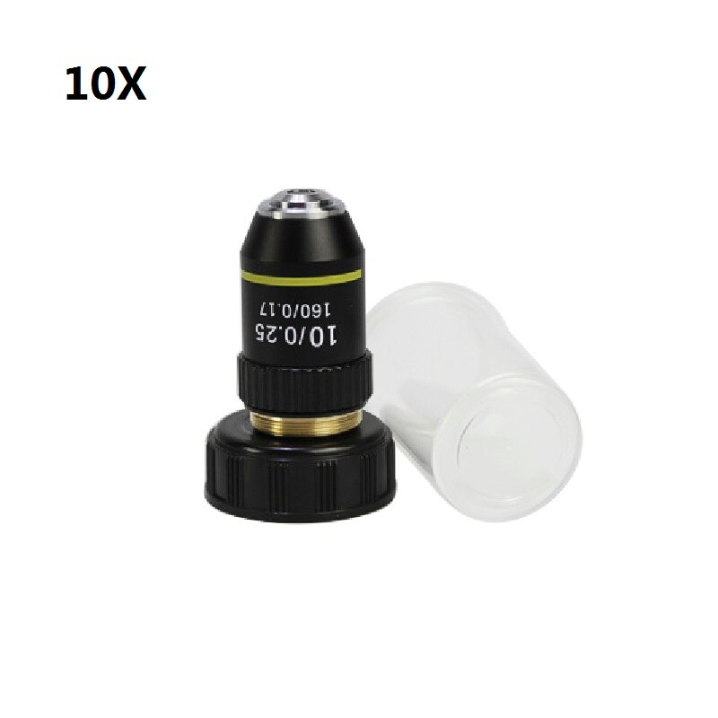 195 Achromatic Objective Lens 4X 10X 20X 40X 60X 100X f/ Biological Microscope Lens Coating RMS 20.2mm Standard Thread Interface: 10X