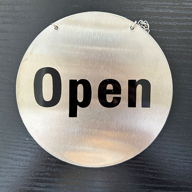 Double Sided Open and Closed Door Sign Business Sign Rustic Door Hanger Wood for Restaurant Coffee Shop Front Door Porch