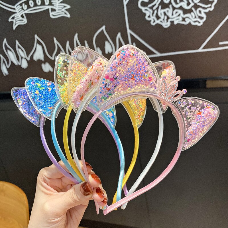 1Pcs Leuke Kat Oren Hoofdband Baby Meisjes Haarband Koreaanse Kinderen Prinses Kids Haarband Props Party Meisjes Haar accessoires