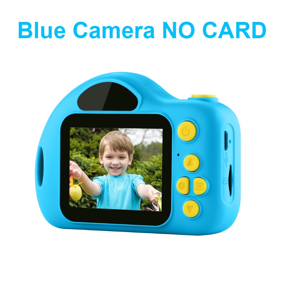 Børns børns legetøjskamera undervisningslegetøj til drengepiges legetøj baby fødselsdag 8mp digitalt kamera 1080p videokamera: Blåt kamera intet kort