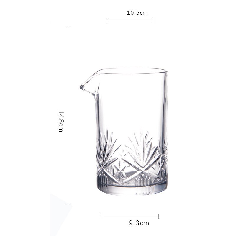 DEOUNY Engraved Cocktail Mixing Glass For The Bartender Crystal Wine Cup Bar Tools 700ML 500ML: C