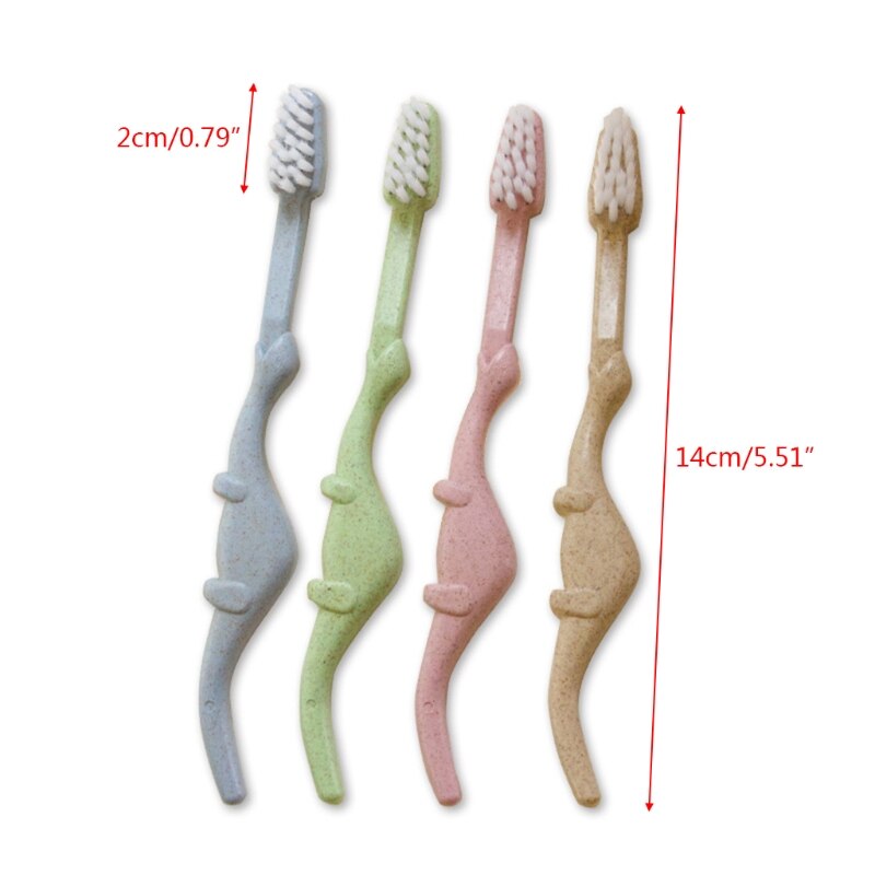 Baby Toothbrush Natural Wheat Straw Cartoon Toddler Children Newborn Oral Care