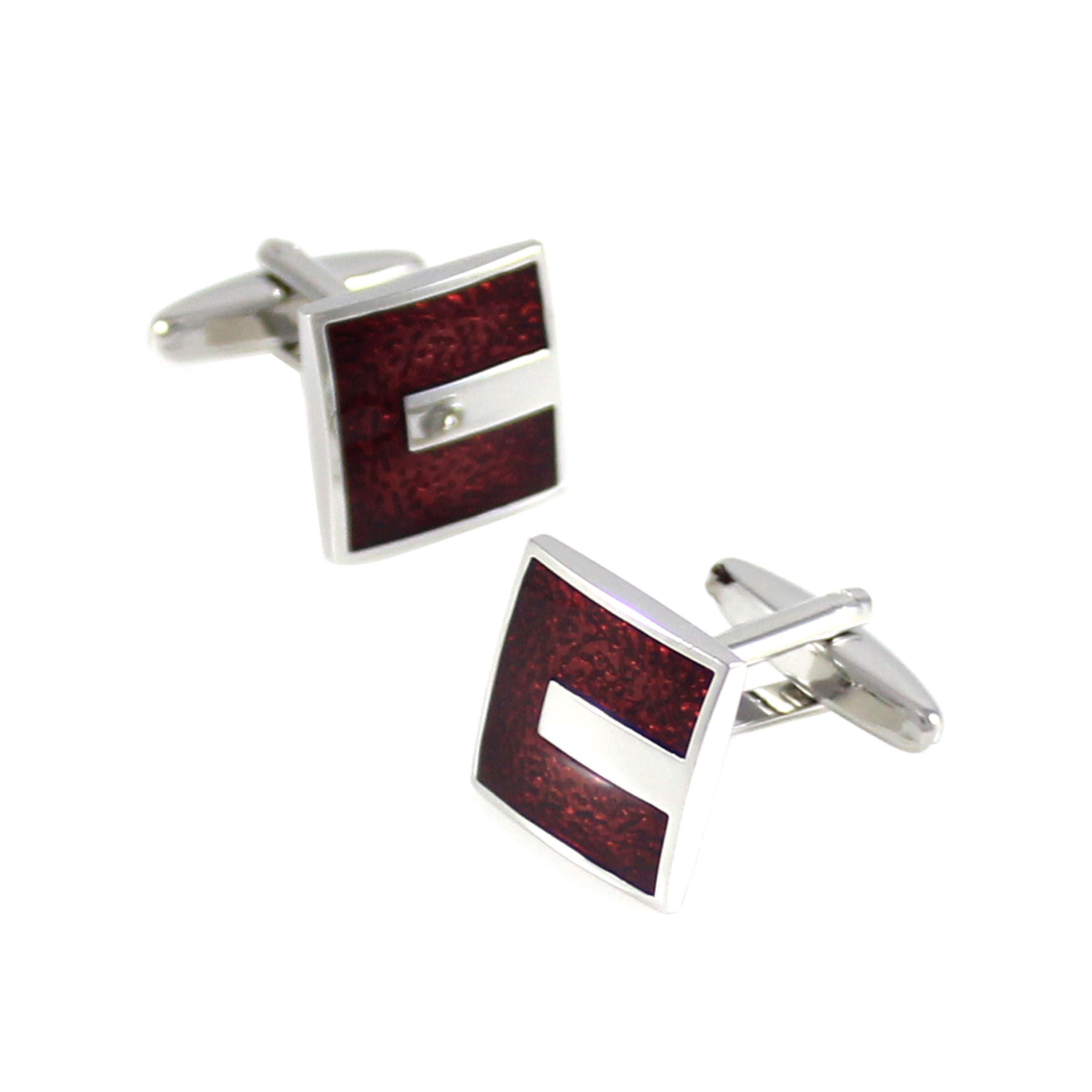 Classic Square Translucent Burgundy Epoxy Cuff Links Father's Day Cuff Birthday Cuff Links Wedding Cuff Links