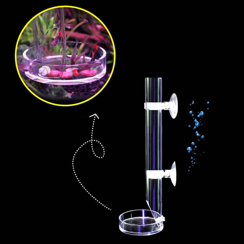 Acrílico Para Aquário Tubo De Alimentação De Peixes Camarão Dispensador De Alimentos Acessórios