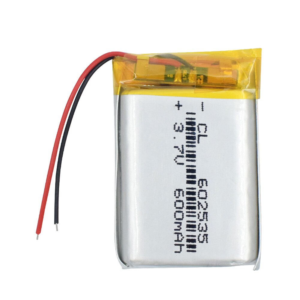 3.7V 600mAh 602535 Lithium Polymer Li-Po li ion Rechargeable Battery Lipo cells For Car DVR Tachograph Bluetooth speaker MP3 MP4