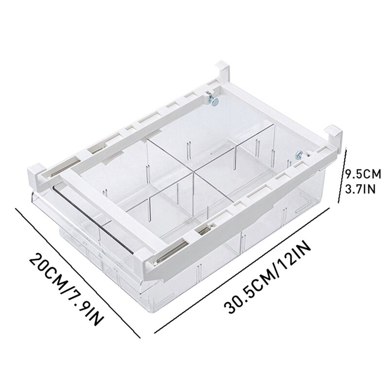 Transparent Refrigerator Drawer Storage Box Retractable Pullout Drawer Fresh Spacer Layer Sort Kitchen Fridge Shelf Organizer: B
