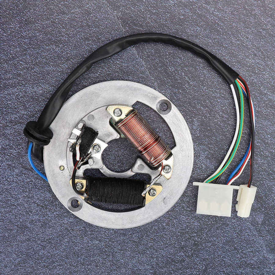 Magneto Stator Coil Double Coil Ignition Magneto Stator Plate Accessory Fit for Yamaha PW80 Motorcycle Bike Magneto Stator Plate