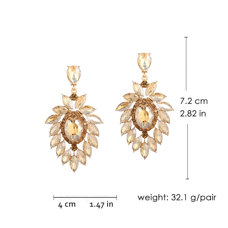 Veyofun-pendientes colgantes de cristal hipérbola para mujer, aretes grandes, joyería de