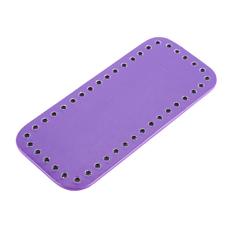 18x8cm Bottom for Knitting Bag PU Patent Leather Bag Accessories Rectangle Bottom with Holes Diy Crochet Bag Bottom