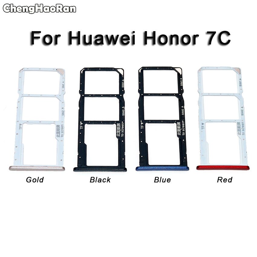 Chenghaoran for huawei honor 7 7a 7c 7x sim-kortin pidike paikka lokero sovitinsäiliö mikro-sd-korttialustan varaosat