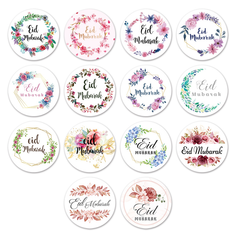120pcs EID Mubarak Paper Sticker Box Lable Seal Stickers Islamic Muslim Eid Al-fitr Decoration Ramadan Kareem Supplies 3cm