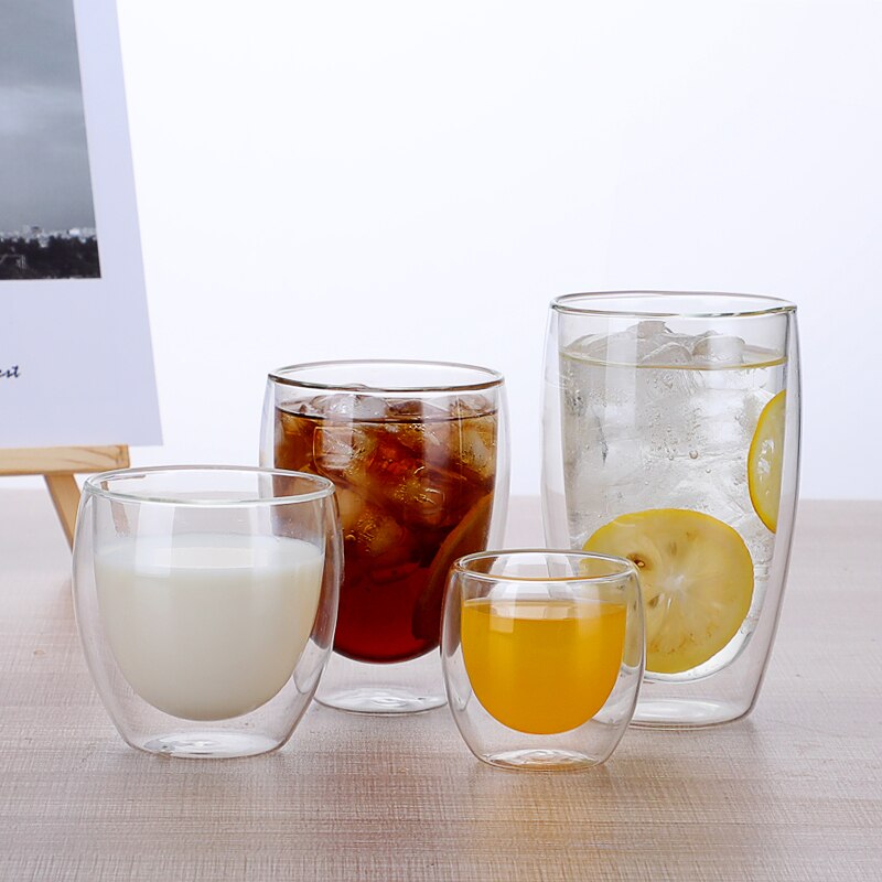 1 st espresso tekopp kaffe kopp set värmebeständig dubbel vägg glas kopp öl handgjord öl mugg te whiskyglas koppar