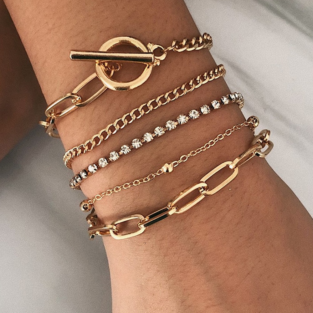Europese En Amerikaanse Armband Sets Mode Ol Geometrische Ot Gesp Veelzijdige Hand Ornament Accessoires Vrouw Sieraden Vrouwelijke