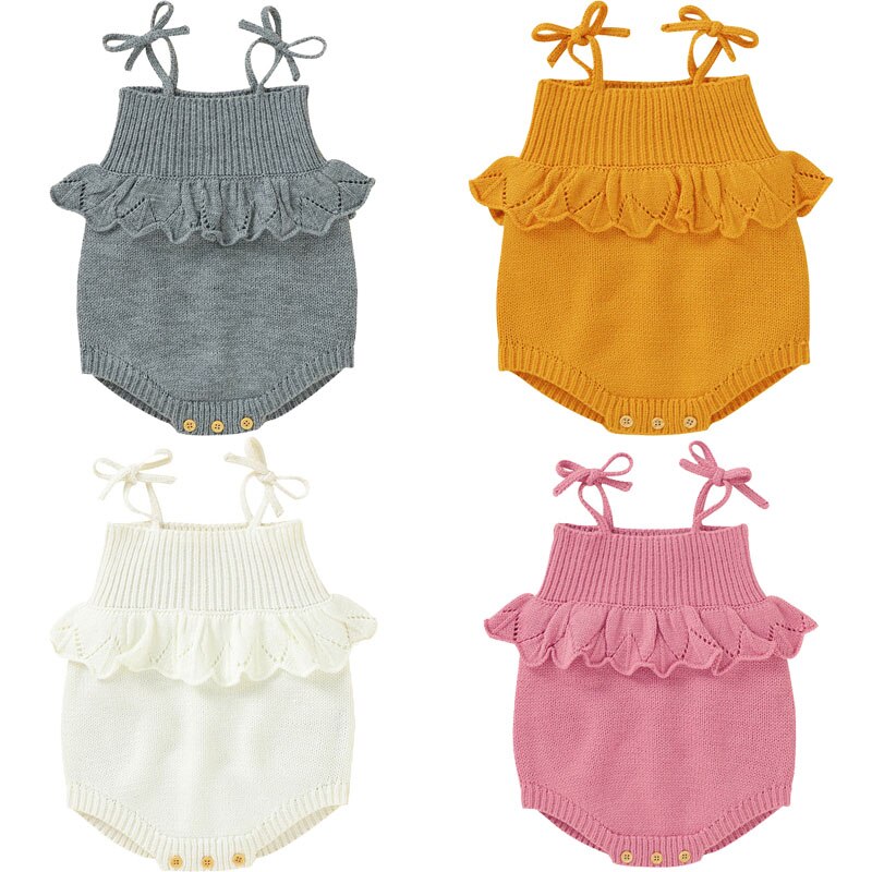 Été bébé garçon filles tricot body solide mignon Crochet enfant en bas âge printemps jarretelle infantile belle tricot vêtements