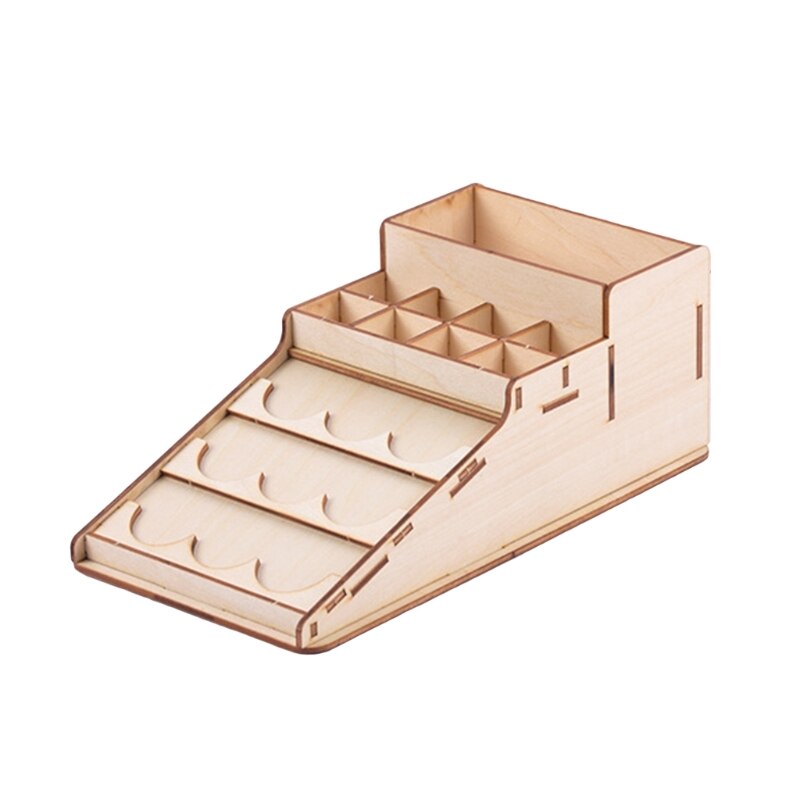 Wood Artist Supply Paint Rack Stand Pigment Ink Bottle with Large Volumetric Bot: a