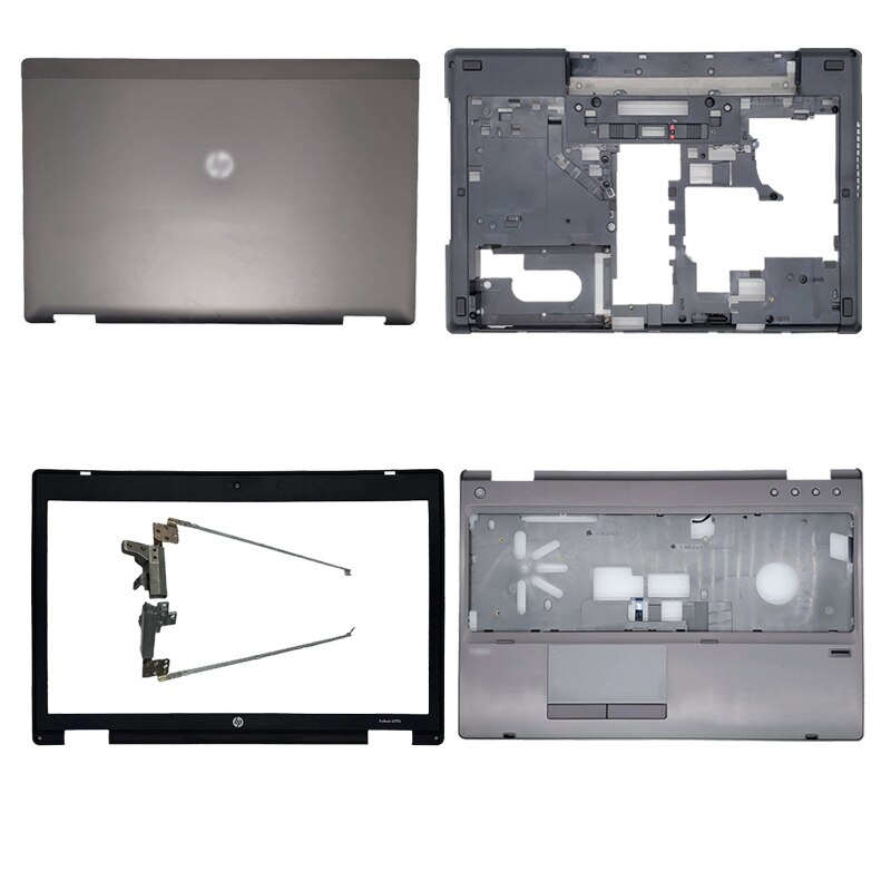 laptop lcd bakdeksel/frontramme/hengsler/håndleddstøtte/bunndeksel til hp probook 6560b 6570b 641202-001 641205-001 644695-001