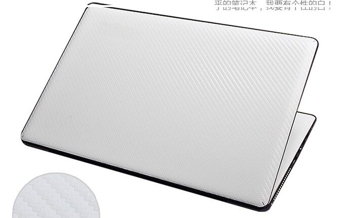 KH Laptop koolstofvezel Krokodil Slang Lederen Sticker Skin Cover Guard Protector voor Toshiba C50 15.6": White Carbon fiber