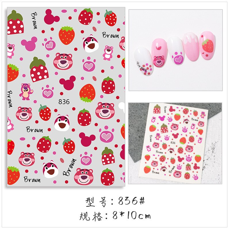 Dessin animé chien/chat/canard Nail Art autocollant belle chiot transfert d'eau décalque enveloppement complet mignon animaux curseur Nail Art décoration 1 pièces: 2