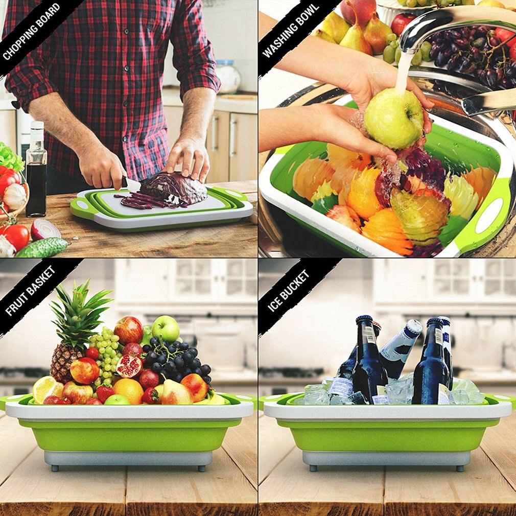 Multifunction Collapsible Cutting Board Plastic Chopping Board Drainer Basket Folding Board folding sink kitchen sink Drainer