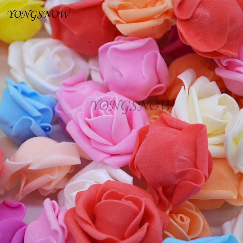 50 stk/parti 4cm kunstige blomsterhoveder håndlavet gør-det-selv bryllup boligdekoration multi-brug pe skum rose dekorative blomster forsyninger 65z