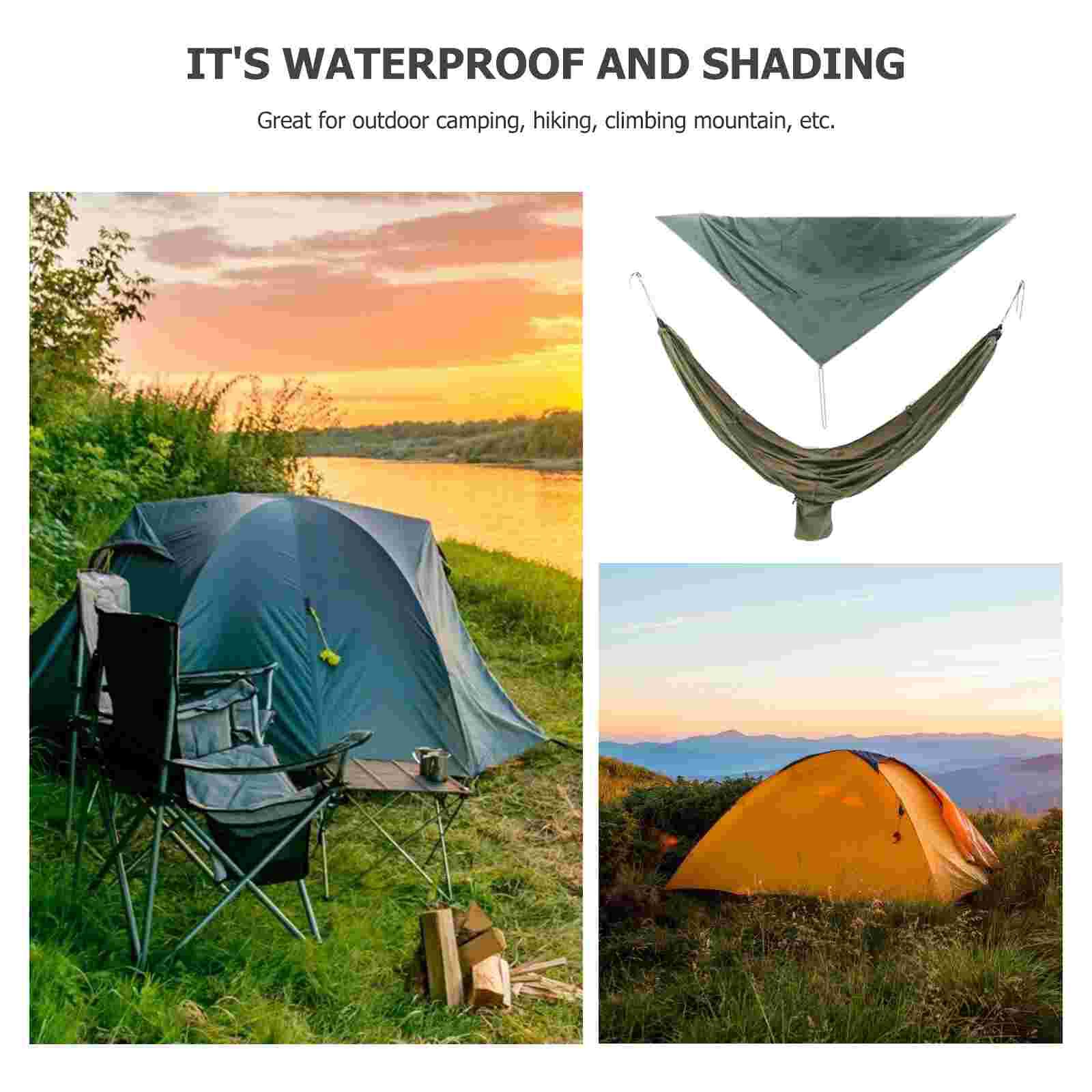 1 set moskitonetz-hängematte mit sonnendach für camping, wandern und klettern (grün)