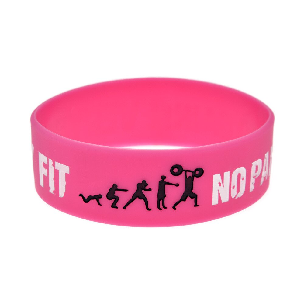 5pcs Sports Rubber Bracelet WristBand Woman Everybody Fit No Pain No Gain Silicone Bracelet for Boy Man