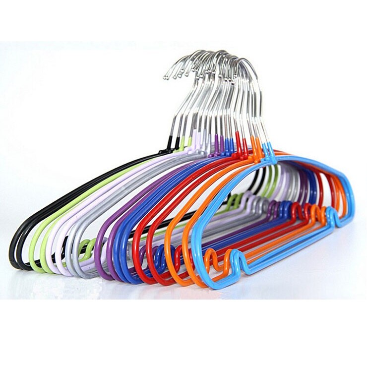 Cukierki kolor powlekane tworzywem metalowy wieszak na ubrania, antypoślizgowy stojak (20 części/partia)