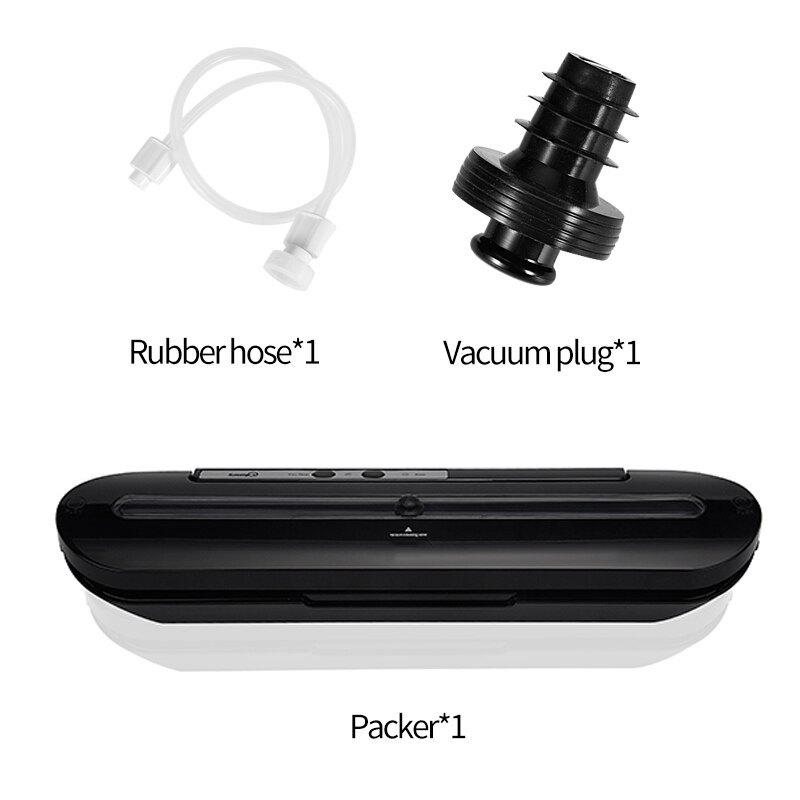 Best Electric Vacuum Sealer Machine With 10pcs 220V/110V Food Saver Bags Household Automatic Food Vacuum Packaging Machine: black-2pc / US110V