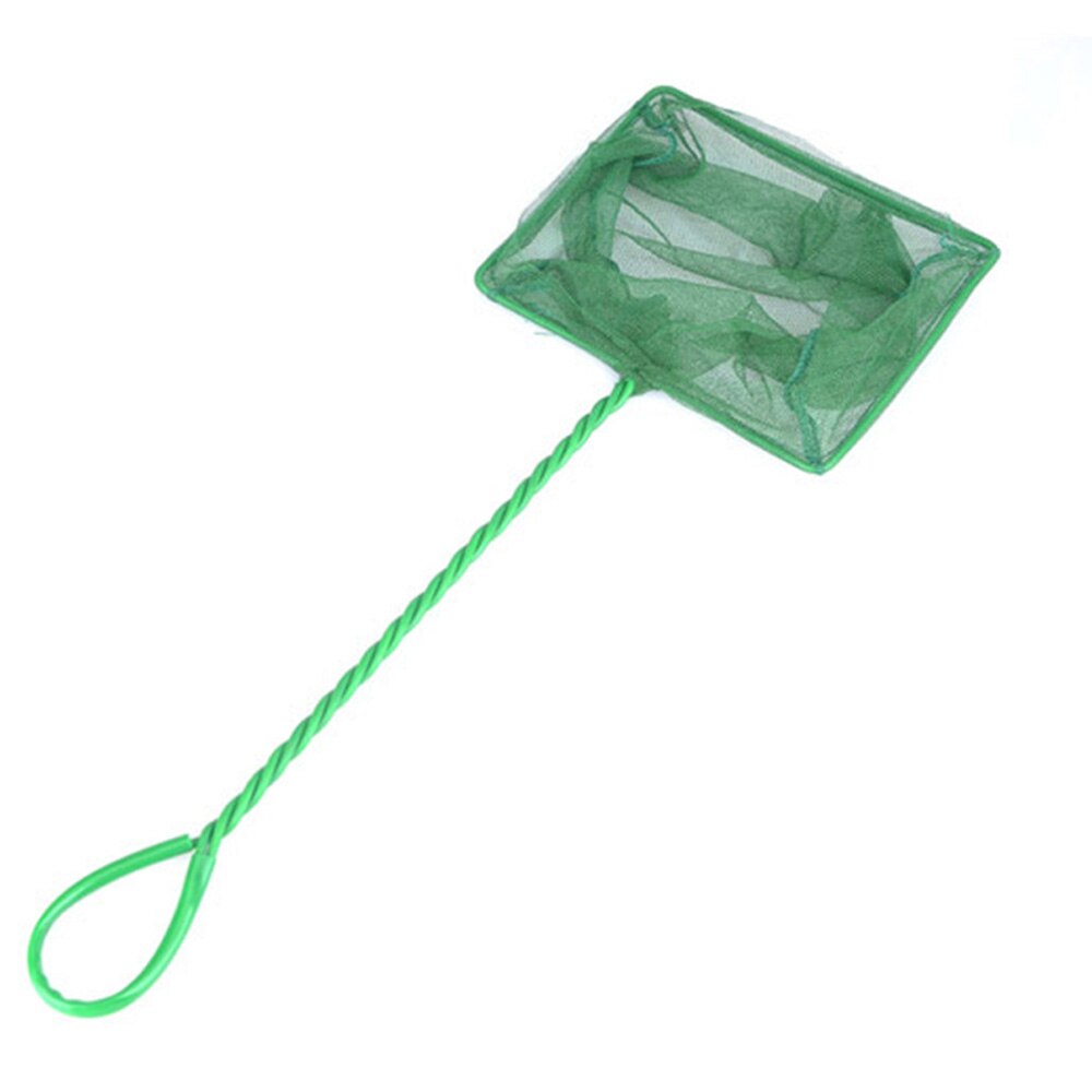 Mini Fish Net Aquarium Fish Catch Tool Handle Fishing Net Aquarium Fish Tank Cleaner Too Accessories Round/Rectangle: S
