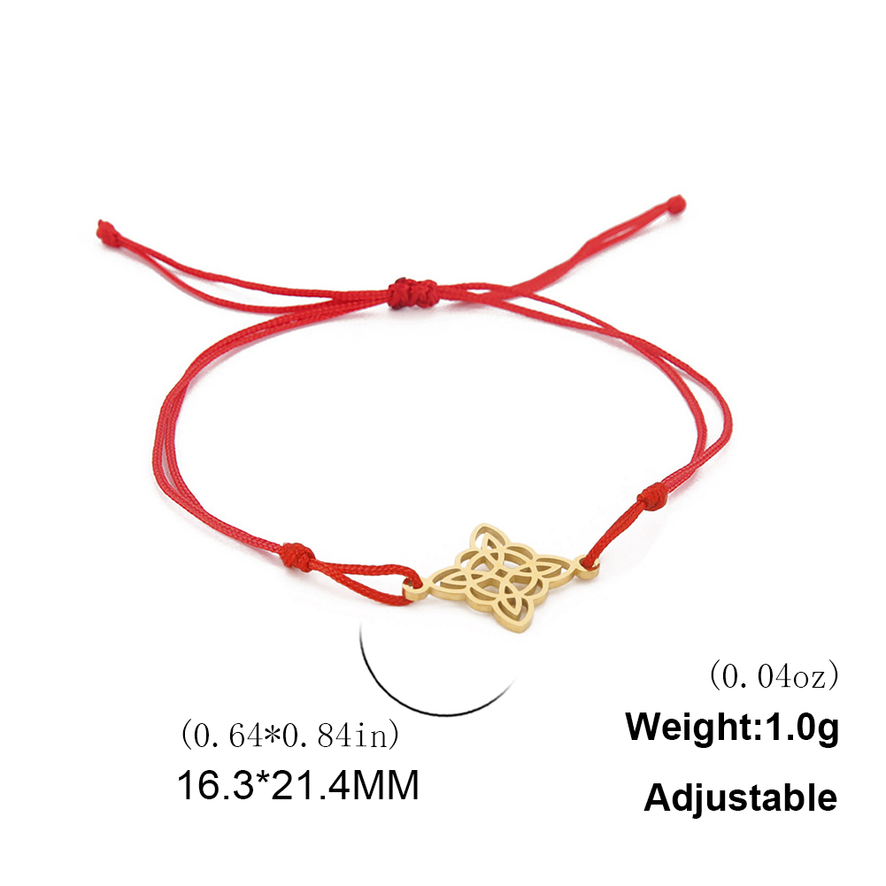 LIKGREAT Bracelet noeud de sorcière irlandaise pour femmes hommes noeud celtique réglable corde tissée bijoux acier inoxydable amulette Talisman: Couleur or