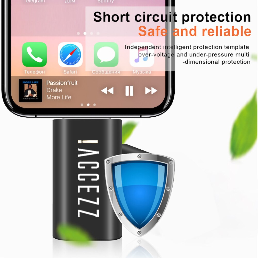 ¡! ACCEZZ Mini OTG adaptador Micro USB para iPhone 11 Pro Max X XS 8 7 Plus OTG adaptador Micro USB iluminación convertidor macho