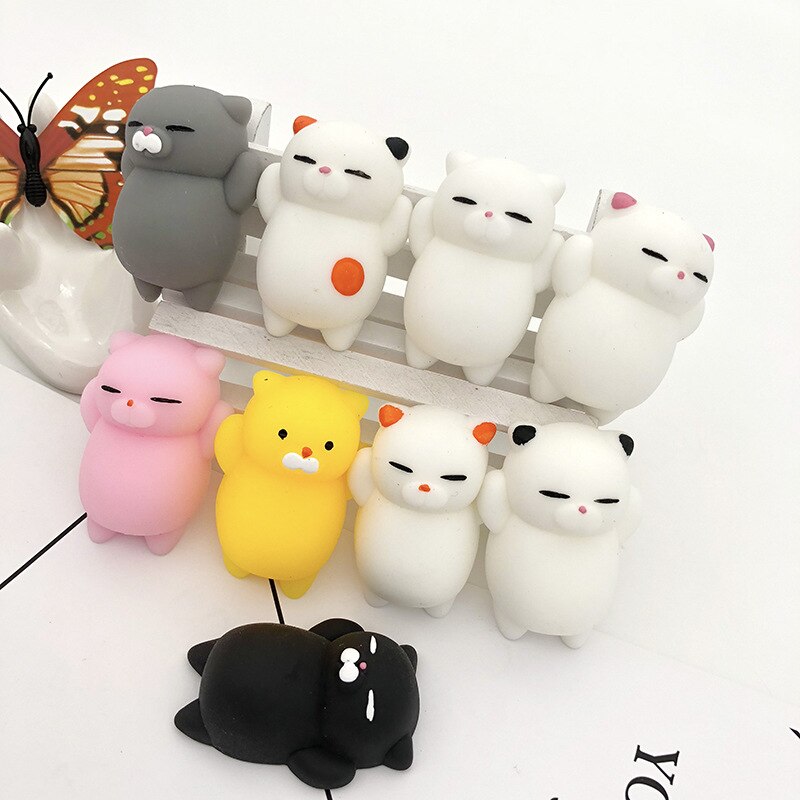 Mini ändra färg squishy söt katt antistress boll klämma stiger abreact mjuk klibbig avstressande leksaker roliga mochi leksaker