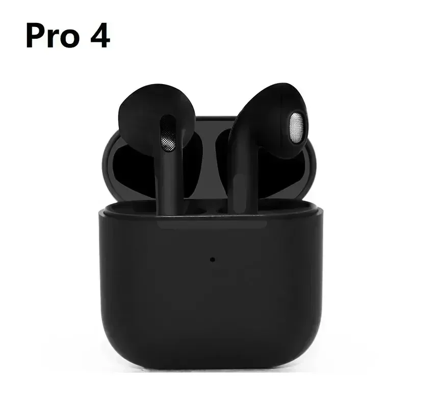 2025 Pro4 TWS słuchawki Bluetooth 9D Stereo bezprzewodowe słuchawki douszne słuchawki HiFi zestaw głośnomówiący zestaw słuchawkowy mikrofon dla Xiaomi iPhone: Black