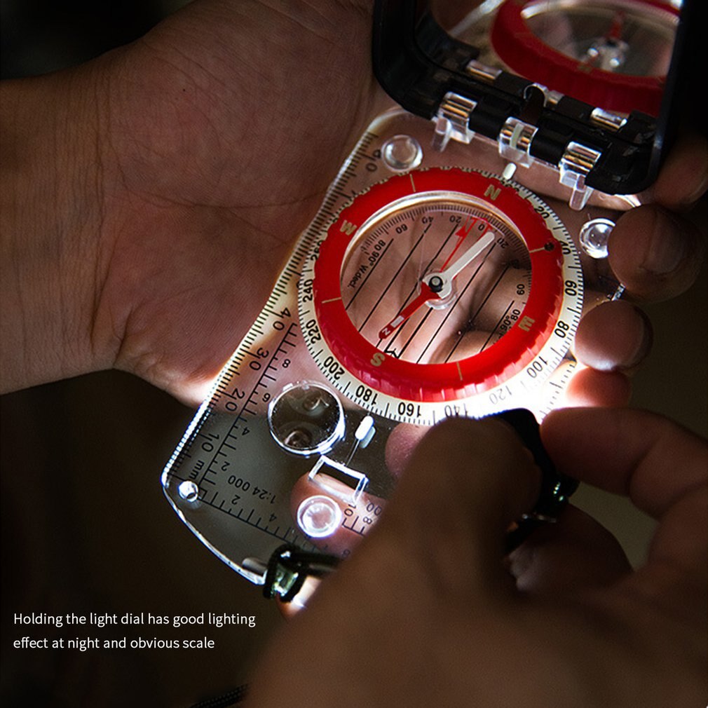 Outdoor Camping Compass Geologic Fluorescent Portable Digital Compass Outdoor Climbing Hiking Camping Tools