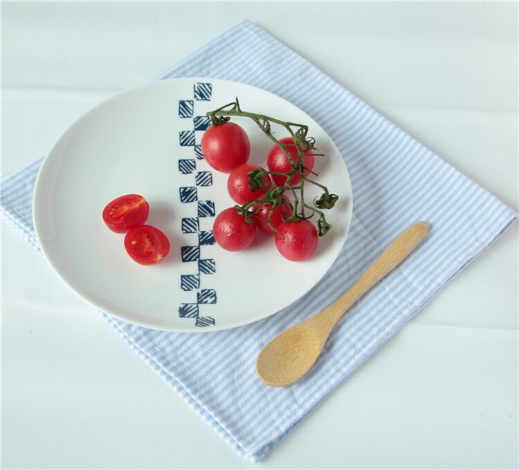 Middagstallerkener keramiske tallerkener 8* tommer spisestel porcelæn flade tallerkener wienerbrød kagebakke fest tallerken fade frugtfad: 1
