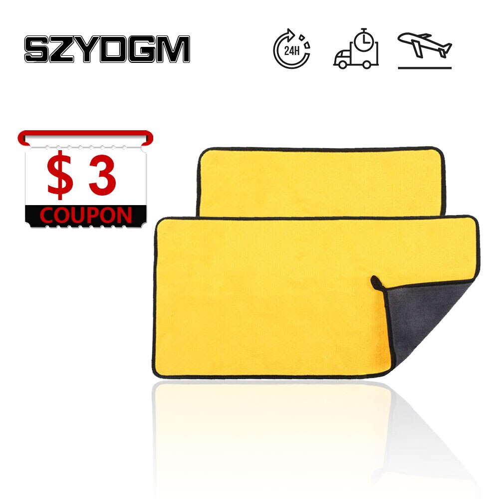 30x60cm Rag Car Wash Microfiber Towel Car Cleaning Drying Cloth Hemming Car Detailing Cloth Car Wash Towel Auto Products