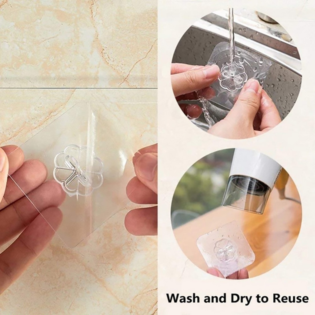 20/10 Pcs Hooks Transparent Adhesive Door Wall Hangers Strong Self Hooks Suction Rack Cup Sucker Heavy Load For Kitchen Bathroom