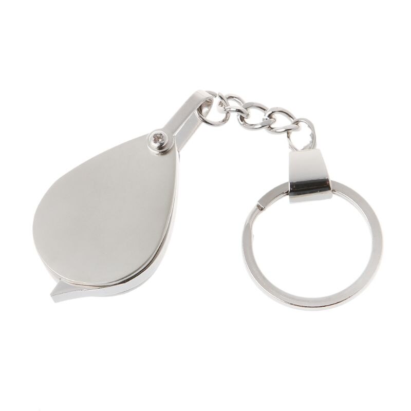 10X Portable Metal Magnifier Reading Map Jewelry Folding Keychain Loupe Magnifying Glass Lens