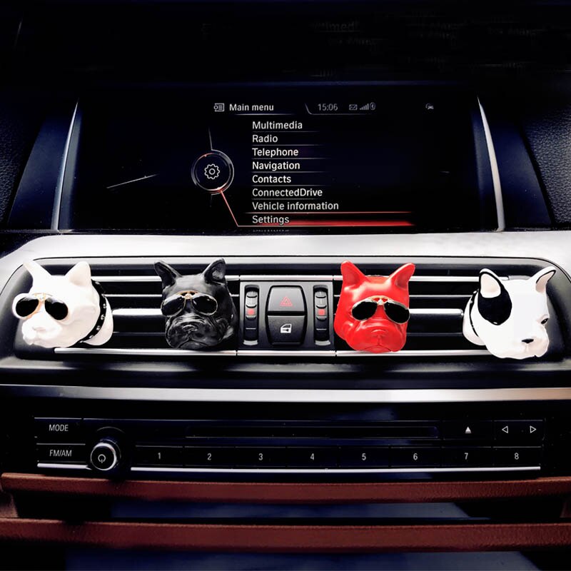 Auto Parfum Franse Bulldog Pop Geur Diffuser Luchtverfrisser Auto Interieur Geur Outlet Vent Clip Accessoires