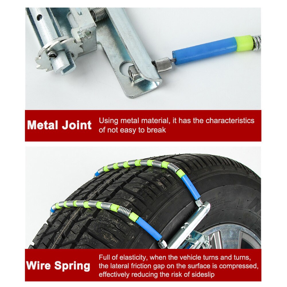 165-245mm Car Tire Snow Chains Adjustable Anti-slip Chain Winter Outdoor Safety Snap Skid Tyre Wheel Chains For Car Truck