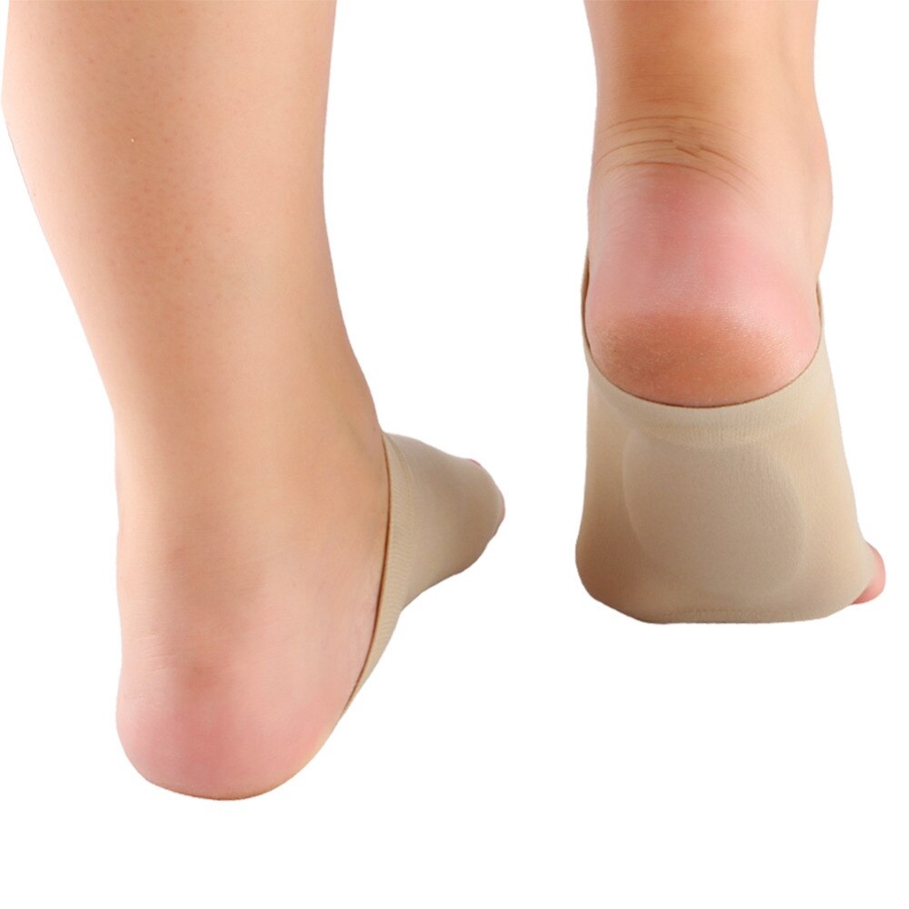 2 pçs esporte pé apoio gel silicone massagem arco almofada pés planos alívio da dor plantar fasciitis apoio meias protetor