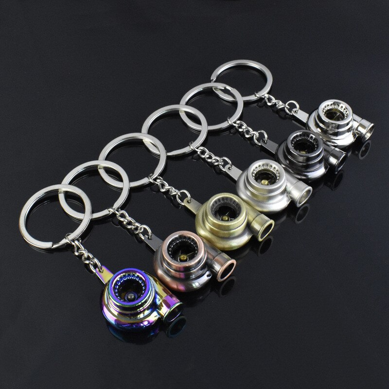 Mini Turbo Turbo Sleutelhanger Spinning Turbine Sleutelhanger Ring Sleutelhanger Sleutelhanger Auto Sleutelhanger Auto Inbouwen Metalen Hanger Sleutelhanger