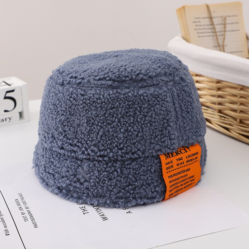 Barnas vinterdukmerke til å holde varmen servantlokk japansk brev lam ullbøttehatt låve vinter smålåve takrenne jenter hattemaker: Blå