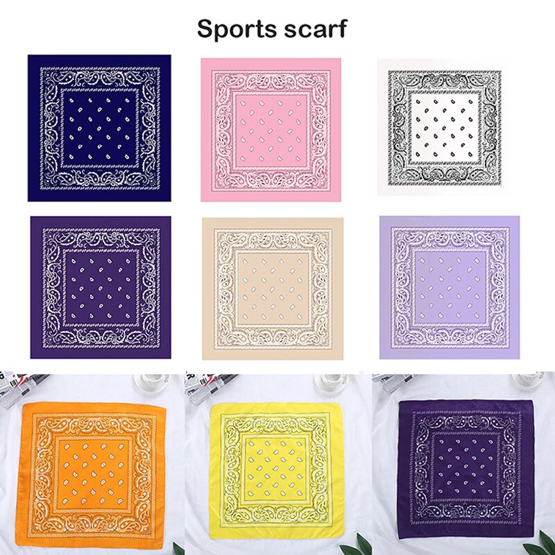 Hiphop katoenen bandana vierkante sjaal 55cm*55cm zwarte rode paisley hoofdband bedrukt voor dames/heren/jongens/meisjes kledingaccessoires