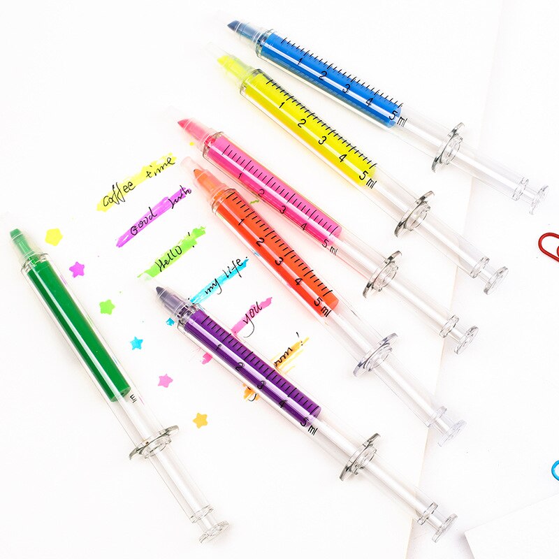1 Pcs Korea Creatieve Marker Pen Spuit Highlighter Kleur Pen Studentenprijs Briefpapier Journal Pen School Ofiice Levert