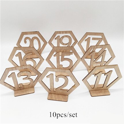 10 teile/los Hochzeit Platz-kartenhalter Tisch Zahlen Sitz Holz Karten Tisch Anzahl Zeichen Ort Halfter für Hochzeit Party Dekoration: B