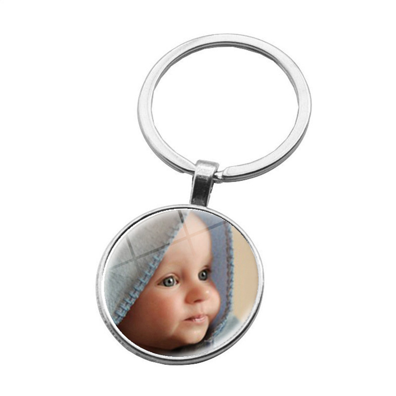 Neue Heiße handgefertigt Geburtstag Name Keychain Foto Art Mutter Papa Familie Foto Herz-förmigen Keychain knapp Keychain